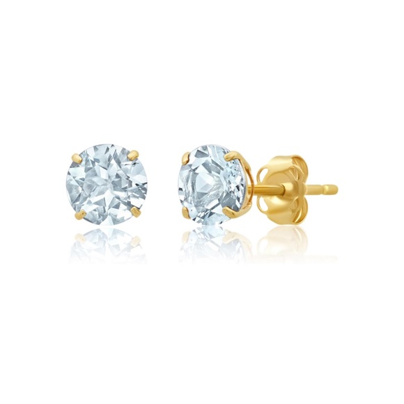 14k Solid Gold 1.5cttw Gemstone Solitaire Earrings - Picture 5 of 14